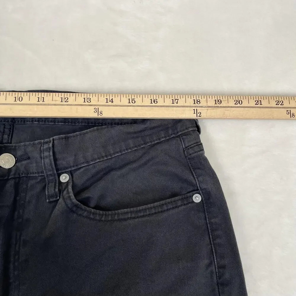 Levi's 514 Jeans Mens 36x32 Gray Regular Straight Stretch Denim Dark Wash Pants